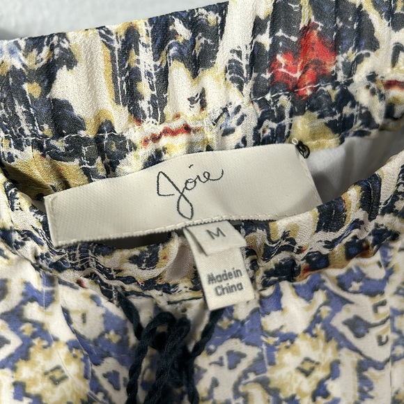 Joie Women’s Size M Lindee Tile Paisley 100% Silk Lined Drawstring Shorts - Picture 6 of 10